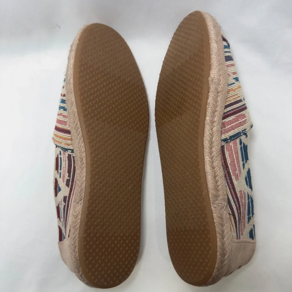 TOMS Women's‎ Espadrille Slip On Shoes Multi Color Woven Size 7.5